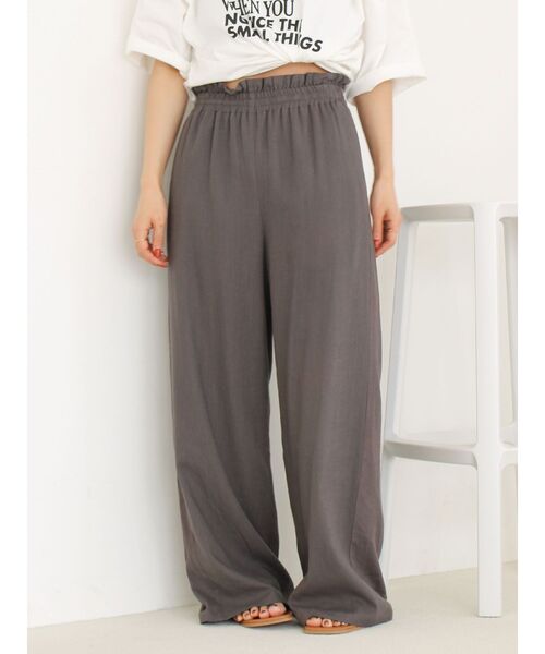 Ungrid（アングリッド）の「ウエストデザインリネン混ラフパンツ（その他パンツ・レディース・グリーン/アイボリー/チャコールグレー・FREE）」の16枚目の写真