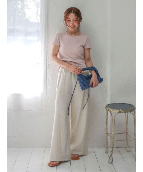Ungrid（アングリッド）の「ウエストデザインリネン混ラフパンツ（その他パンツ・レディース・グリーン/アイボリー/チャコールグレー・FREE）」の19枚目の写真