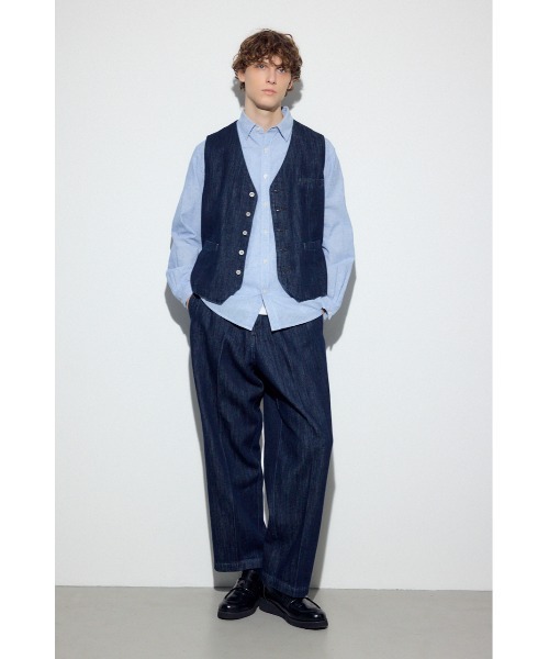 AZUL by moussy（アズールバイマウジー）の「リラックスデニムベスト（ベスト・メンズ・ワンウォッシュ/カーキ・LARGE/MEDIUM）」の17枚目の写真