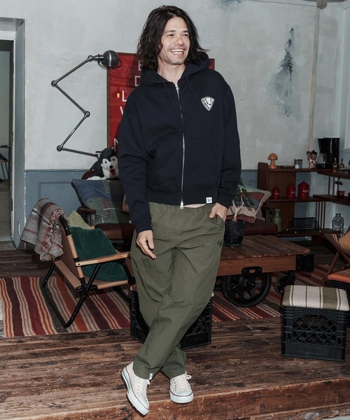 No Rain No Rainbow(ノーレインノーレインボー)の「mp14822-nylon easy pants with two-tone embroidery ナイロンイージーパンツ(NR26S-21)(その他パンツ・メンズ・カモフラージュ/ブラック/オリーブ・XL/L/M/S)」の13枚目の写真
