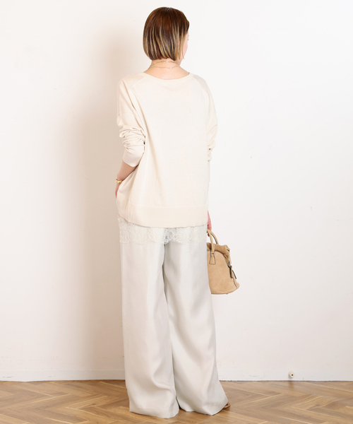 EVERYDAY I LIKE.(エヴリディアイライク)の「*シーアイランドVネックニット(ニット/セーター・レディース・アイボリー/ブラック・FREE)」の7枚目の写真