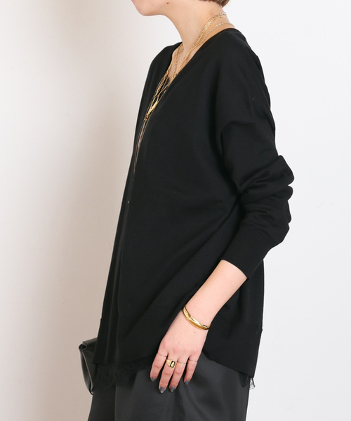 EVERYDAY I LIKE.(エヴリディアイライク)の「*シーアイランドVネックニット(ニット/セーター・レディース・アイボリー/ブラック・FREE)」の8枚目の写真