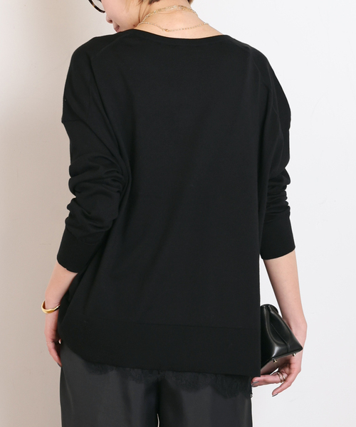 EVERYDAY I LIKE.(エヴリディアイライク)の「*シーアイランドVネックニット(ニット/セーター・レディース・アイボリー/ブラック・FREE)」の9枚目の写真