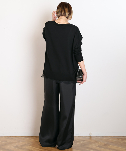 EVERYDAY I LIKE.(エヴリディアイライク)の「*シーアイランドVネックニット(ニット/セーター・レディース・アイボリー/ブラック・FREE)」の12枚目の写真