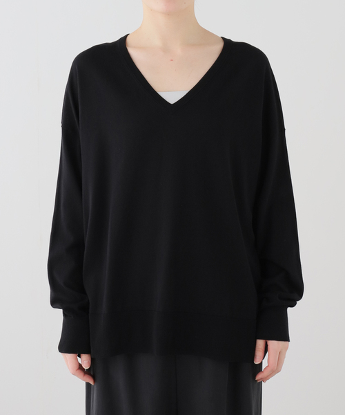 EVERYDAY I LIKE.(エヴリディアイライク)の「*シーアイランドVネックニット(ニット/セーター・レディース・アイボリー/ブラック・FREE)」の15枚目の写真