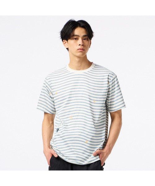 hummel（ヒュンメル）の「hummel/ヒュンメルHMP ﾊﾝｿﾃﾞTｼｬﾂ（Tシャツ/カットソー・レディース・アイボリー/ブルー/ネイビー・S/M/L/XL）」の3枚目の写真