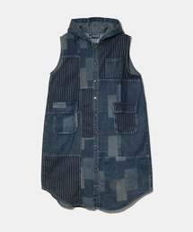 CUBE SUGAR | CUBE SUGAR/キューブシュガー　デニム CRAZY切替 フードOP(Tシャツ/カットソー)