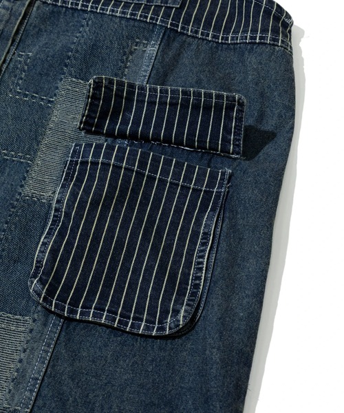 CUBE SUGAR（キューブシュガー）の「CUBE SUGAR/キューブシュガー　デニム CRAZY切替 フードOP（Tシャツ/カットソー・レディース・ネイビー・FREE）」の5枚目の写真