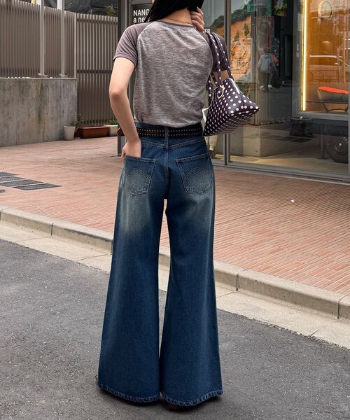 CIAOPANIC（チャオパニック）の「コンパクトナンバリングシアーラグランTEE（Tシャツ/カットソー・レディース・グレー/アイボリー/レッド・ONE SIZE）」の12枚目の写真