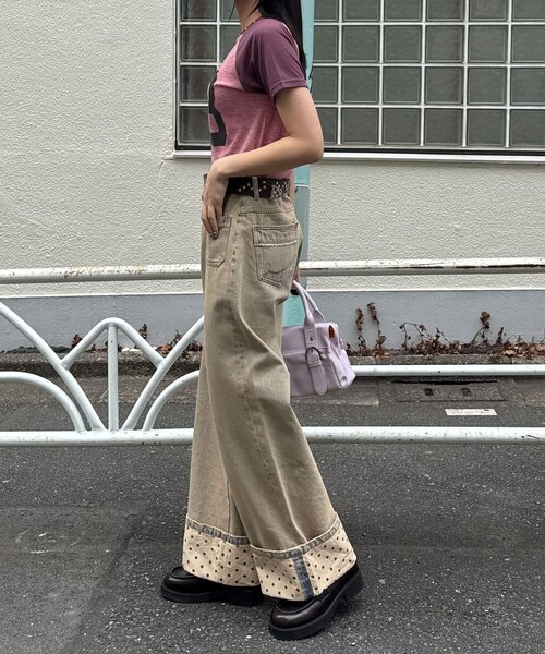 CIAOPANIC（チャオパニック）の「コンパクトナンバリングシアーラグランTEE（Tシャツ/カットソー・レディース・グレー/アイボリー/レッド・ONE SIZE）」の18枚目の写真