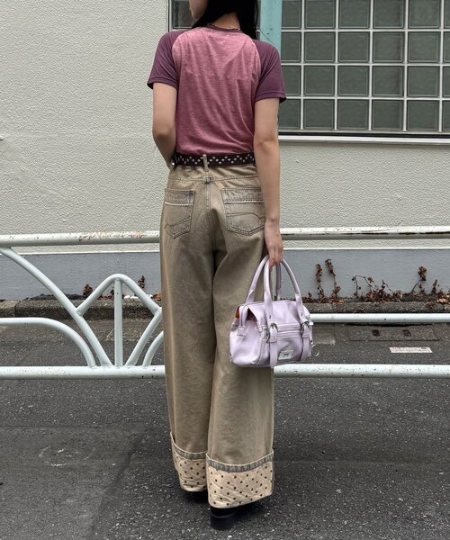 CIAOPANIC（チャオパニック）の「コンパクトナンバリングシアーラグランTEE（Tシャツ/カットソー・レディース・グレー/アイボリー/レッド・ONE SIZE）」の19枚目の写真