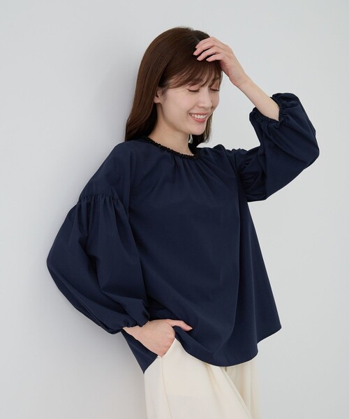Jayro(ジャイロ)の「ネックデザインブラウス(シャツ/ブラウス・レディース・ネイビー/ホワイト系その他・M)」の6枚目の写真