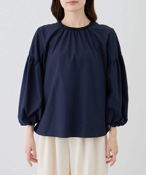 Jayro(ジャイロ)の「ネックデザインブラウス(シャツ/ブラウス・レディース・ネイビー/ホワイト系その他・M)」の11枚目の写真