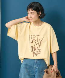 藤本美貴 × FREAK'S STORE/フリークスストア メッセージロゴ 半袖Tシャツ