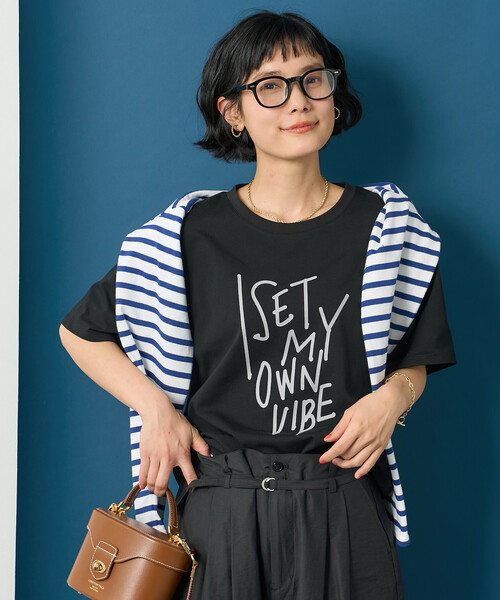 FREAK'S STORE（フリークスストア）の「藤本美貴 × FREAK'S STORE/フリークスストア メッセージロゴ 半袖Tシャツ（Tシャツ/カットソー・レディース・ブラック/オフホワイト/レモンイエロー・SMALL/MEDIUM/LARGE）」の4枚目の写真