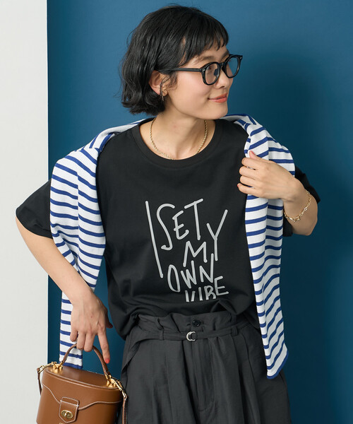 FREAK'S STORE（フリークスストア）の「藤本美貴 × FREAK'S STORE/フリークスストア メッセージロゴ 半袖Tシャツ（Tシャツ/カットソー・レディース・ブラック/オフホワイト/レモンイエロー・SMALL/MEDIUM/LARGE）」の5枚目の写真