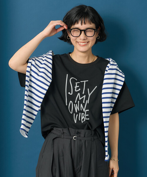 FREAK'S STORE（フリークスストア）の「藤本美貴 × FREAK'S STORE/フリークスストア メッセージロゴ 半袖Tシャツ（Tシャツ/カットソー・レディース・ブラック/オフホワイト/レモンイエロー・SMALL/MEDIUM/LARGE）」の6枚目の写真