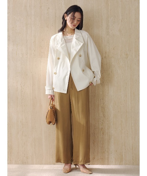 anuans（アニュアンス）の「バックオープンシアーカットトップス（Tシャツ/カットソー・レディース・ブラック/アイボリー/ブラウン・FREE）」の9枚目の写真