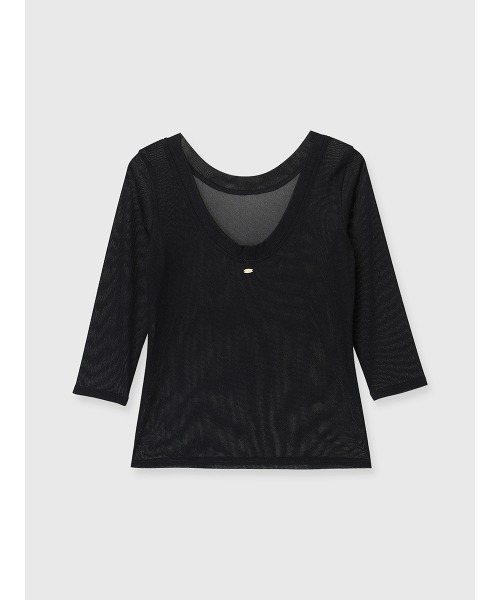 anuans（アニュアンス）の「バックオープンシアーカットトップス（Tシャツ/カットソー・レディース・ブラック/アイボリー/ブラウン・FREE）」の20枚目の写真