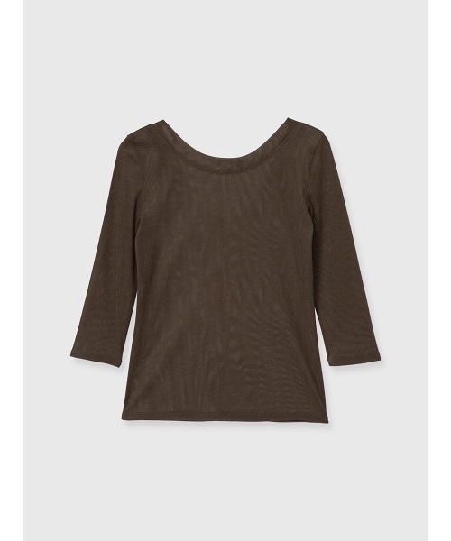 anuans（アニュアンス）の「バックオープンシアーカットトップス（Tシャツ/カットソー・レディース・ブラック/アイボリー/ブラウン・FREE）」の19枚目の写真