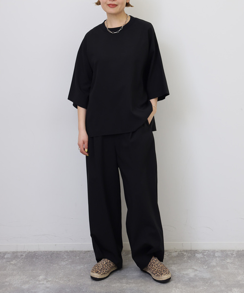 JOURNAL STANDARD LUXE（ジャーナルスタンダード　ラックス）の「トロピカル タックパンツ（その他パンツ・レディース・チャコールグレー/ブラック・FREE）」の3枚目の写真