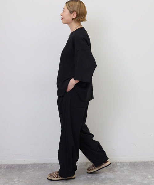 JOURNAL STANDARD LUXE（ジャーナルスタンダード　ラックス）の「トロピカル タックパンツ（その他パンツ・レディース・チャコールグレー/ブラック・FREE）」の4枚目の写真