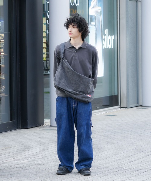 BEN DAVIS（ベンデイビス）の「【BEN DAVIS/ベンデイビス】【こなれヴィンテージ感】ピグメント ショルダーバッグ ニュースペーパーバッグ ビッグサイズ（ショルダーバッグ・メンズ・ブラック/ネイビー・FREE）」の19枚目の写真