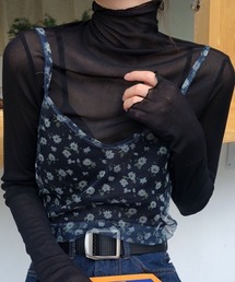 somnium（ソムニウム）の「シアーハイネックトップス / レディース メロウネック 透け感 長袖 レイヤード 韓国ファッション（Tシャツ/カットソー）」