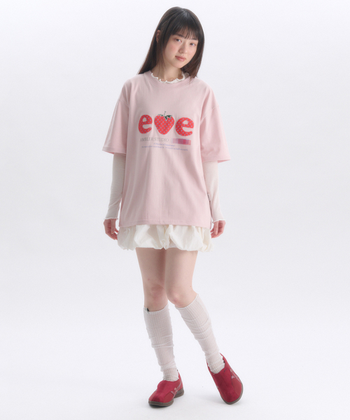 ambler(エムブラー)の「ストロベリー アプリケ刺繍 半袖Tシャツ AS1308 (ピンク)(Tシャツ/カットソー・レディース・その他・MEDIUM/FREE/SMALL)」の9枚目の写真