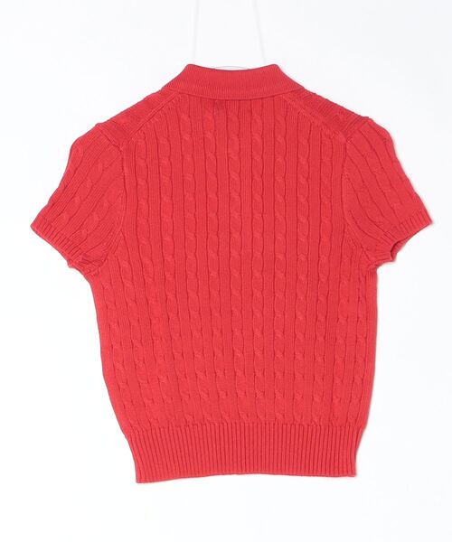ケーブルニット コットン クロップド ポロシャツ（ポロシャツ）｜POLO