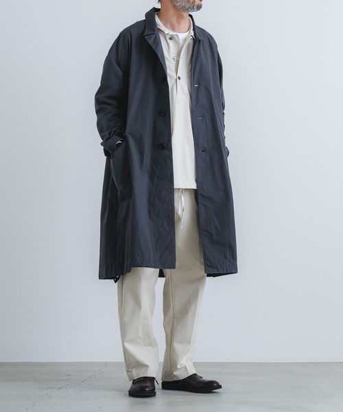 quadro（クオドロ）の「綿麻ウェザーショップコート（ステンカラーコート・メンズ・チャコール・MEDIUM）」の18枚目の写真
