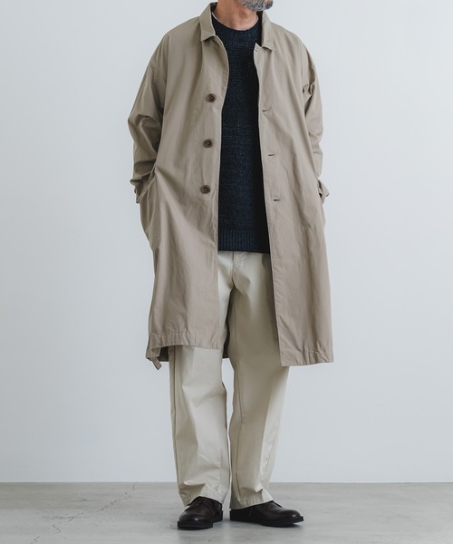 quadro（クオドロ）の「綿麻ウェザーショップコート（ステンカラーコート・メンズ・チャコール・MEDIUM）」の20枚目の写真