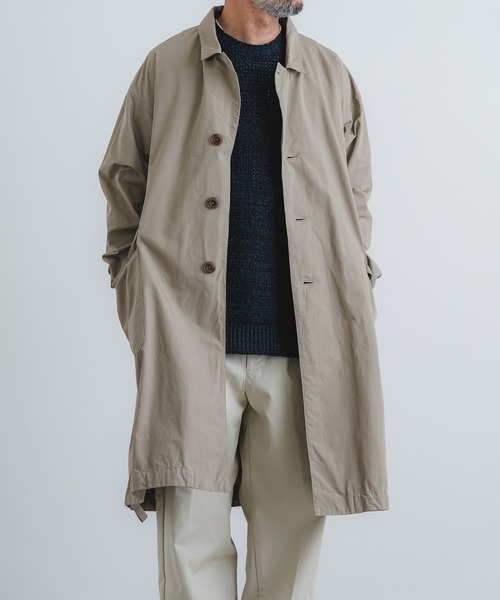 quadro（クオドロ）の「綿麻ウェザーショップコート（ステンカラーコート・メンズ・チャコール・MEDIUM）」の19枚目の写真