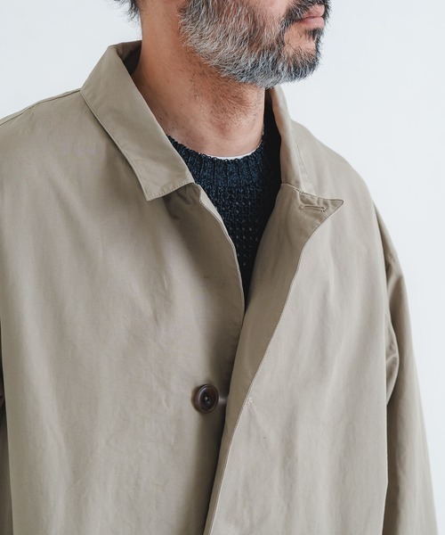 quadro（クオドロ）の「綿麻ウェザーショップコート（ステンカラーコート・メンズ・チャコール・MEDIUM）」の21枚目の写真