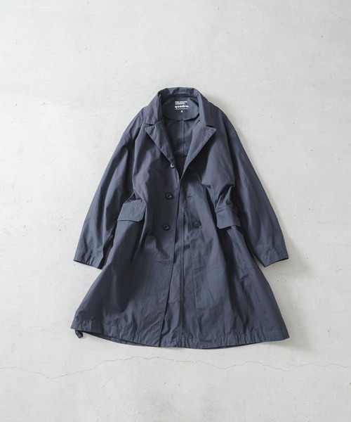 quadro（クオドロ）の「綿麻ウェザーショップコート（ステンカラーコート・メンズ・チャコール・MEDIUM）」の2枚目の写真
