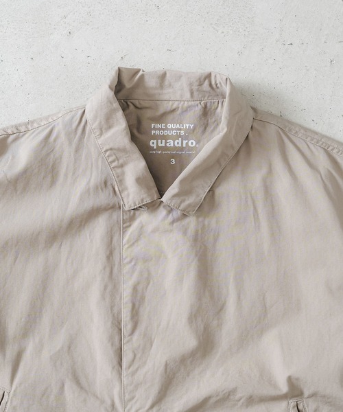 quadro（クオドロ）の「綿麻ウェザーショップコート（ステンカラーコート・メンズ・チャコール・MEDIUM）」の4枚目の写真