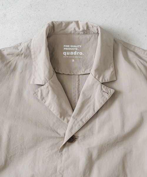 quadro（クオドロ）の「綿麻ウェザーショップコート（ステンカラーコート・メンズ・チャコール・MEDIUM）」の3枚目の写真