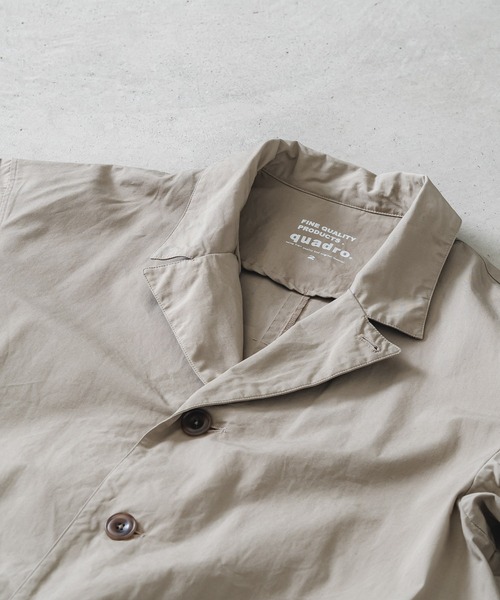 quadro（クオドロ）の「綿麻ウェザーショップコート（ステンカラーコート・メンズ・チャコール・MEDIUM）」の5枚目の写真