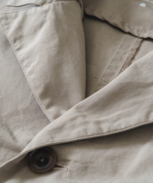 quadro（クオドロ）の「綿麻ウェザーショップコート（ステンカラーコート・メンズ・チャコール・MEDIUM）」の7枚目の写真