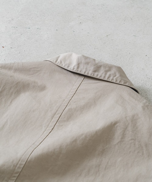 quadro（クオドロ）の「綿麻ウェザーショップコート（ステンカラーコート・メンズ・チャコール・MEDIUM）」の13枚目の写真