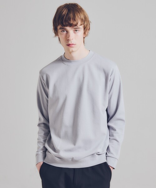 ABAHOUSE GRAY（アバハウスグレイ）の「【SMART CLOSET】シルキータッチ モックネック 長袖Tシャツ（Tシャツ/カットソー・メンズ・ホワイト/グレイッシュベージュ/ブラック/グレイッシュブルー・46/48）」の9枚目の写真