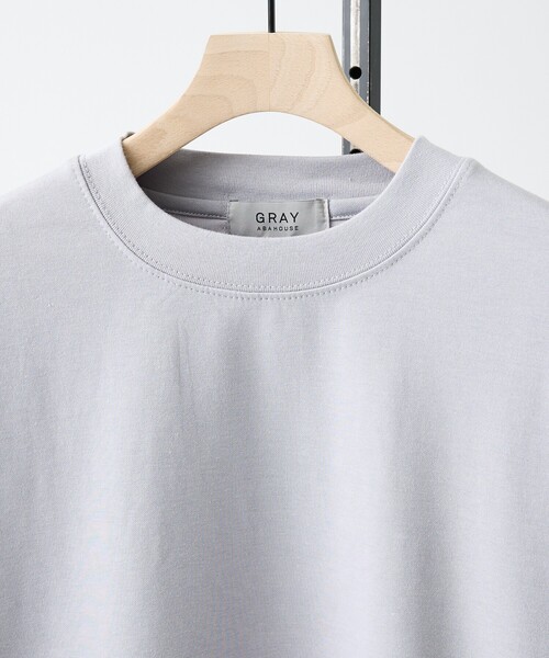 ABAHOUSE GRAY（アバハウスグレイ）の「【SMART CLOSET】シルキータッチ モックネック 長袖Tシャツ（Tシャツ/カットソー・メンズ・ホワイト/グレイッシュベージュ/ブラック/グレイッシュブルー・46/48）」の5枚目の写真