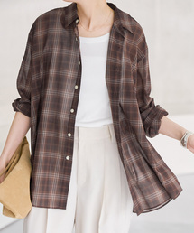 Spick and Span / スピックアンドスパン | 2023AW | TRツイルチェックシャツ | ブラウン/ブラック | レディース TRツイルチェックシャツ | スピック＆スパン(Spick and Span) | マルイ