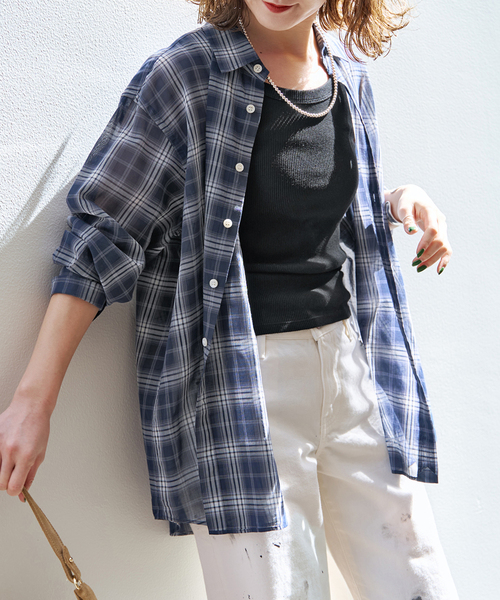 Spick & Span（スピックアンドスパン）の「コットンボイルチェックシャツ（シャツ/ブラウス・レディース・その他9/その他4/その他6/マルチ・FREE）」の4枚目の写真