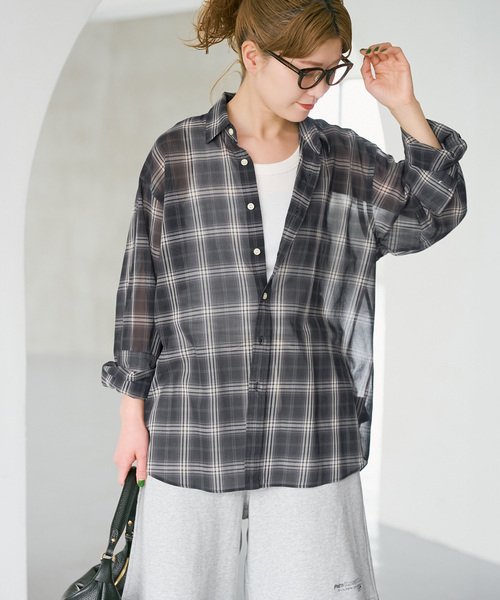 コットンボイルチェックシャツ（シャツ/ブラウス）｜Spick & Span