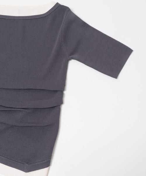 SENSE OF PLACE by URBAN RESEARCH（センスオブプレイスバイアーバンリサーチ）の「『洗濯可』レイヤードアシメセーター（ニット/セーター・レディース・ブラウン/アイボリー/チャコールグレー・ONE）」の14枚目の写真