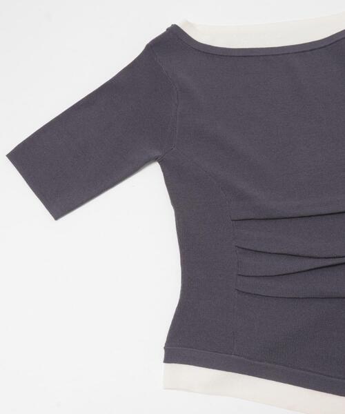 SENSE OF PLACE by URBAN RESEARCH（センスオブプレイスバイアーバンリサーチ）の「『洗濯可』レイヤードアシメセーター（ニット/セーター・レディース・ブラウン/アイボリー/チャコールグレー・ONE）」の15枚目の写真