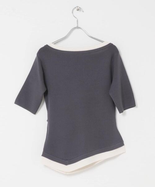 SENSE OF PLACE by URBAN RESEARCH（センスオブプレイスバイアーバンリサーチ）の「『洗濯可』レイヤードアシメセーター（ニット/セーター・レディース・ブラウン/アイボリー/チャコールグレー・ONE）」の16枚目の写真