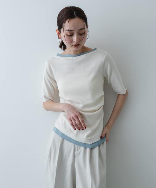 SENSE OF PLACE by URBAN RESEARCH（センスオブプレイスバイアーバンリサーチ）の「『洗濯可』レイヤードアシメセーター（ニット/セーター・レディース・ブラウン/アイボリー/チャコールグレー・ONE）」の20枚目の写真