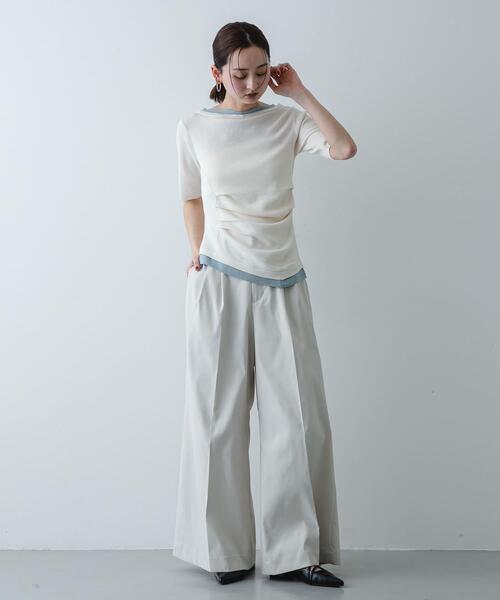 SENSE OF PLACE by URBAN RESEARCH（センスオブプレイスバイアーバンリサーチ）の「『洗濯可』レイヤードアシメセーター（ニット/セーター・レディース・ブラウン/アイボリー/チャコールグレー・ONE）」の22枚目の写真